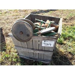 BOX OF JOHN DEERE PLANTER PARTS