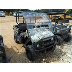 2010 KAWASAKI 610 MULE 4X4 ATV, S/N JK1AFEC11A8513262, WINDSHIELD, DUMP BED, METER READING 247 HOURS