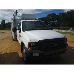 1999 FORD F550 SUPER DUTY SERVICE TRUCK, S/N 1FDAF56F4XEE54899, POWER STROKE DIESEL ENGINE, 5 SPEED 