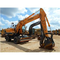 HYUNDAI 170W-9 WHEELED EXCAVATOR, S/N 2VC00000164 (12 YR) 7'6" STICK, 36" BUCKET, HYD THUMB, ECAB W/