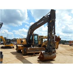 VOLVO EW180B WHEELED EXCAVATOR, S/N EW180BV8751305, 8' 8" STICK, 60" CLEAN OUT BUCKET, WRIST-O-TWIST