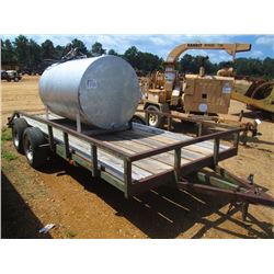 550 GALLON FUEL TANK W/12 VOLT PUMP & HOSE MTD ON 7' X 16' T/A TAG TRAILER, 215/70R15 TIRES