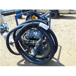 SANDPIPER AIR POWERED DIAPHRAGM PUMP, S/N 23737, MTD ON DOLLY W/HOSES