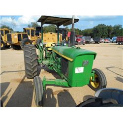 JOHN DEERE 2630 FARM TRACTOR, S/N 221324, 3 PTH, PTO, HYD REMOTE, CANOPY, METER READING 502 HOURS