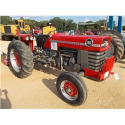 MASSEY FERGUSON 150 FARM TRACTOR, S/N SGW642001682, 3 PTH, PTO, 1 REMOTE, 13.6-28 TIRES