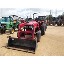 MAHINDRA 6530DI FARM TRACTOR, S/N P5M7S1140, 3 PTH, PTO, 2 HYD REMOTE, ROLL BAR, MAHINDRA FRONT LOAD
