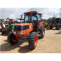 KUBOTA M-110 MFWD FARM TRACTOR, S/N 50878, 3 PTH, PTO, 3 HYD REMOTES, ECAB W/AIR, 18.4-34 REAR TIRES