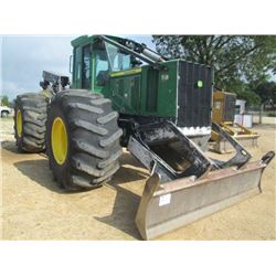 JOHN DEERE 848H GRAPPLE SKIDDER, S/N 634262 (11 YR) DUAL ARCH, WINCH, ECAB W/AIR, 35.5X32 TIRES, MET