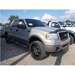 2006 FORD F150 4X4 PICKUP, S/N 1FTPW14536FA37638, GAS ENG, A/T, CREW CAB, ODOMETER READING 191,965 M