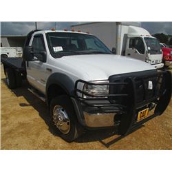 2006 FORD F550 S/A FLATBED, S/N 1FDAF56P86EC72002, POWER STROKE DIESEL ENG, A/T, 11' 6" FLATBED BODY