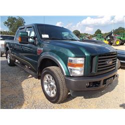 2009 FORD F250 4X4 CREW CAB PICKUP, S/N 1FTSW21R99EA57345, POWERSTROKE DIESEL ENG, A/T, ODOMETER REA