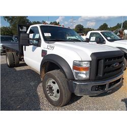 2008 FORD SUPER DUTY F550 S/A FLATBED, S/N 1FDAF56R88EB32357, POWER STROKE DIESEL ENG, 5 SPD TRANS, 