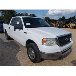 2007 FORD F150 4X4 PICKUP, S/N 1FTRW14W97FA21561, GAS ENGINE, A/T, CREW CAB, ODOMETER READING 144,11