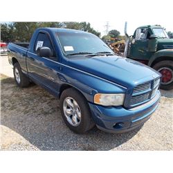 2002 DODGE RAM 1500 PICKUP TRUCK, S/N 1D7HA16Z12J158698, GAS ENG, A/T, ODOMETER READING 152,716 MILE