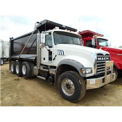 2015 MACK GU713 TRI-AXLE DUMP, S/N 1MZAX07C5FM022282, MACK MP8 445C ENG, 10 SPD TRANS, 44K REARS, 20