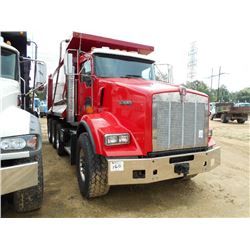 2010 KENWORTH TRI-AXLE DUMP, S/N 1NKDX4TX8AJ273064, CUMMINS DIESEL ENG, 8LL TRANS, 46K REARS, 20K FR