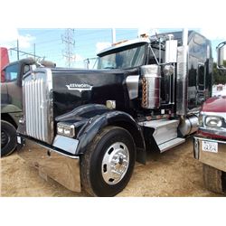2007 KENWORTH W900 T/A TRUCK TRACTOR, S/N 1XKWDB9X47J185933, 18 SPD TRANS, 475 HP CAT C15 DIESEL ENG