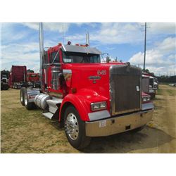 2000 KENWORTH W900 T/A TRUCK TRACTOR, S/N 1XKWDB9X1YJ850336, 3406E CAT DIESEL ENG, 10 SPD TRANS, 40K