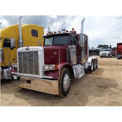 2000 PETEBILT 379 TRI-AXLE TRUCK TRACTOR, S/N 1XP5PBEX1YN506923, CAT 3406E ENG, 18 SPD TRANS, 44K RE