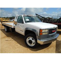 1995 GMC 3500HD S/A ROLLBACK TRUCK, S/N 1GDKC34F35J514014, GM DIESEL ENG, 5SPD TRANS, 18' ROLLBACK, 