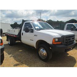 2000 FORD F450 S/A FLATBED, S/N 1FDXF46F6YEE07427, POWERSTROKE DIESEL ENG, A/T, 12' FLATBED BODY, TO