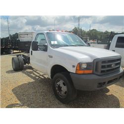 1999 FORD F550 CAB & CHASSIS, S/N 1FDAF56F0XEB96235, POWER STROKE DIESEL ENGINE, 5 SPD TRANS, ODOMET
