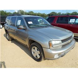 2002 CHEVROLET TRAILBLAZER SUV, S/N 1GNET16S126117427, GAS ENG, A/T, ODOMETER READING 161,305 MILES