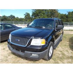 2005 FORD EXPEDITION SUV, S/N 1FMPU15525LA66435, GAS ENG, A/T, ODOMETER READING 188,898 MILES