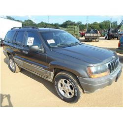 2000 JEEP GRAND CHEROKEE, S/N 1J4G248S5YC402171, GAS ENGINE, A/T, ODOMETER READING 147,939 MILES