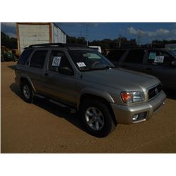 2003 NISSAN PATHFINDER, S/N JN8DR09X13W703331, V6 GAS ENG, A/T, ODOMETER READING 145,577 MILES