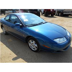 2001 SATURN SPORT COUPE, S/N 1G8ZR12731Z110691, 3 DOOR, TWIN CAM 16 VAVLE 4 CYL, 5 SPD MANUAL, A/C, 
