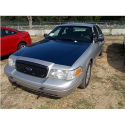 2009 FORD CROWN VICTORIA, S/N 2FAHP71V99X143387, V8 GAS, A/T, ODOMETER READING 231,297 MILES