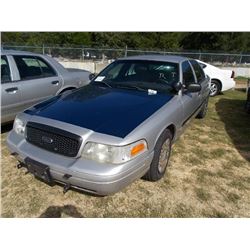 2005 FORD CROWN VICTORIA, S/N 2FAHP71W75X133914, V8 GAS, A/T, ODOMETER READING 205,560 MILES