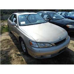 1997 LEXUS ES300, S/N JT8BF22G3V5005800, GAS ENG, A/T, ODOMETER READING 169,930 MILES