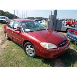 2000 FORD TAURUS SEL, S/N 1FAFP56S3YA248637, GAS ENGINE, A/T, ODOMETER READING 287,514 MILES