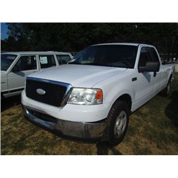 2007 FORD F150 PICKUP, S/N 1FTVX12547NA66080, GAS ENG, A/T, EXTENDED CAB