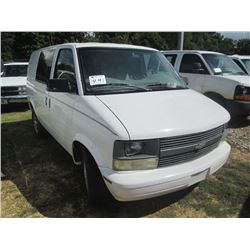 2005 CHEVROLET ASTRO VAN, S/N 1GCDM19X15B110871, V6 GAS, A/T, ODOMETER READING 104,205 MILES