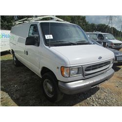2000 FORD E-250 VAN, S/N 1FTNE24LOYHB03195, TRITON V8 ENG, A/T, STORAGE BIN, ROOF RACK, ODOMETER REA