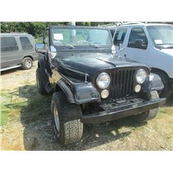 1984 JEEP WRANGER 4X4, S/N 1JCCF87E8ET136814, GAS ENG, 4 SPD TRANS, (REBUILT TITLE)