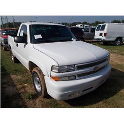 2001 CHEVROLET 1500 PICKUP, S/N 1GCEC14W01Z302855, GAS ENG, A/T, ODOMETER READING 42,003 MILES