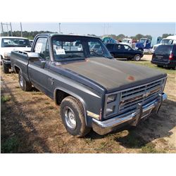 1987 CHEVROLET SILVERADO PICKUP, S/N 1GCDR14KXHS156412, V8 GAS, A/T