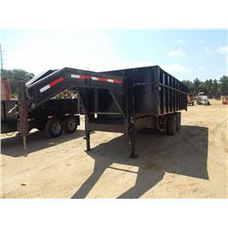 SHOPBUILT 8' X 20' T/A GOOSENECK HYD DUMP TRAILER, LT235/85R16 TIRES
