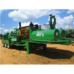 PRECISION MODEL 23 TREE CHIPPER, S/N C2951, CAT DIESEL ENG, MTD ON T/A TRAILER