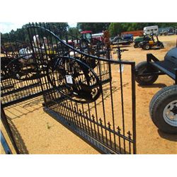 16' METAL GATE JUMPING HORSE SCENE W/HINGES & POST