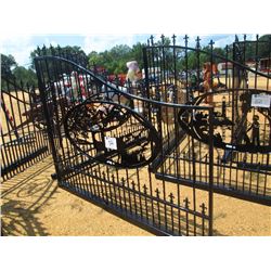 16' METAL GATE DEER COUNTRY SCENE W/HINGES & POST