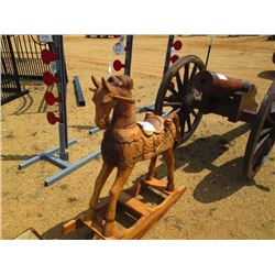 TEAK WOOD ROCKING HORSE