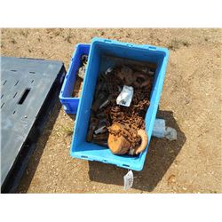 1 LOT MISC CHAIN HOIST, LAWN MOWER BLADE, REAMER BITS