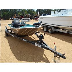 SEA ARK MCBASS 160 BOAT, S/N SOM19786D000, 40 HP MERCURY MOTOR, DEPTH FINDER, S/A TRAILER