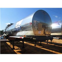 1987 BRENNER 40' T/A STAINLESS STEEL TANK TRAILER, S/N 10BFT5216HF008262, INSULATED, SINGLE BARREL 5