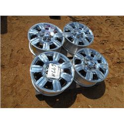 1 LOT (4) 18X7.5 FORD ALUMINUM RIMS (LUG NUTS IN OFFICE)